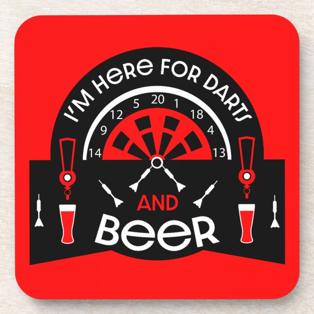 Classic Pub Darts Beverage Coaster (Front)