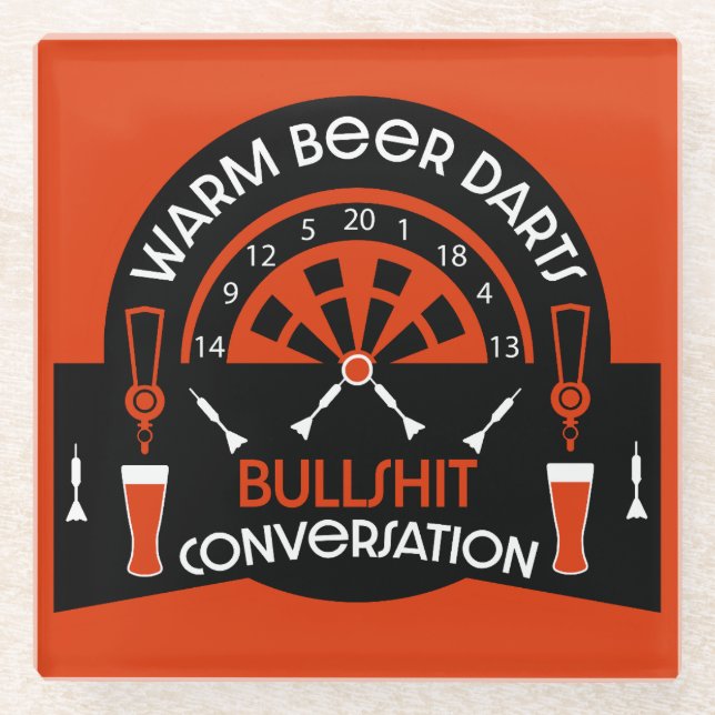 Classic Pub Darts Glass Coaster (Front)