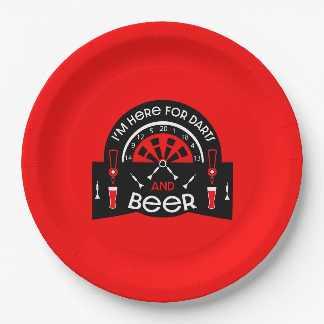 Classic Pub Darts Paper Plates (Front)