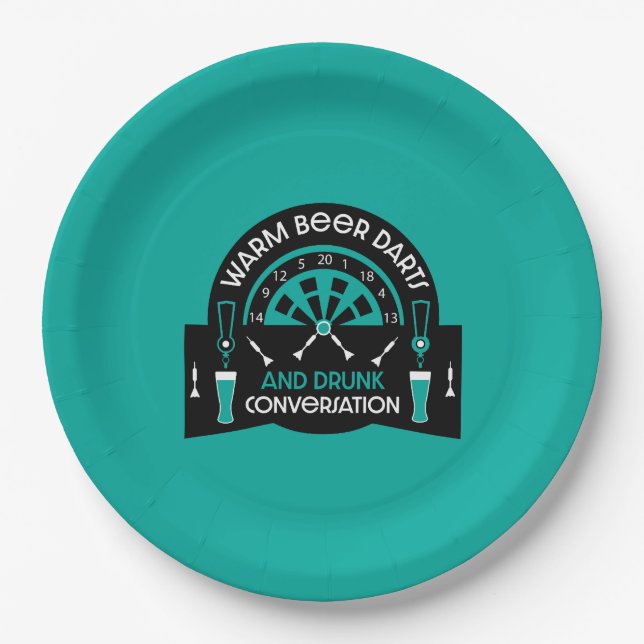 Classic Pub Darts Paper Plates (Front)
