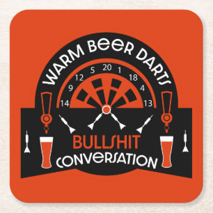 Classic Pub Darts Square Paper Coaster