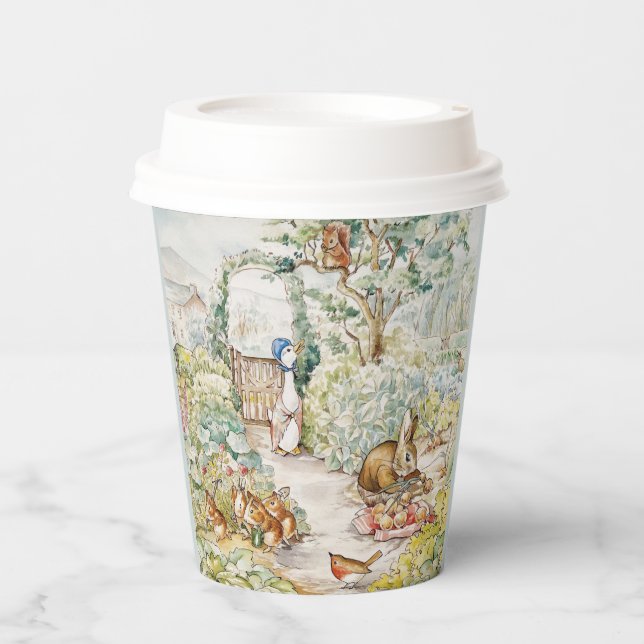 Classic Puddle Duck in a garden Paper Cups (Front)