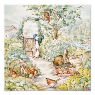 Classic Puddle Duck in vegetable garden Photo Print