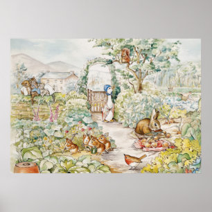 Classic Puddle Duck in vegetable garden Poster
