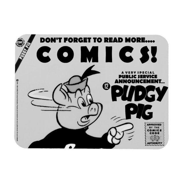 Classic PUDGY PIG (P.S.A.) Magnet  (Horizontal)