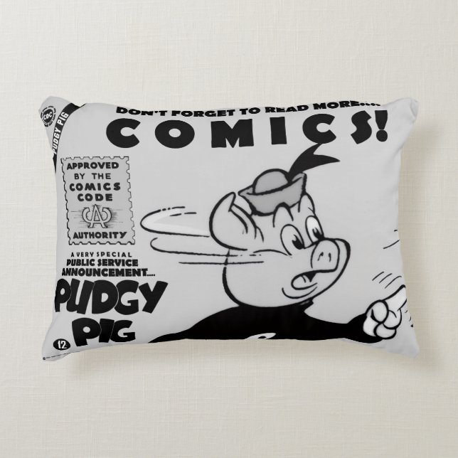 Classic PUDGY PIG (P.S.A.) Pillow (Front)