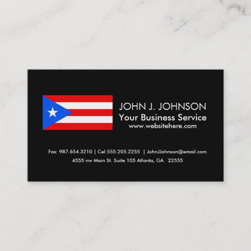 Classic Puerto Rican Flag Business Card