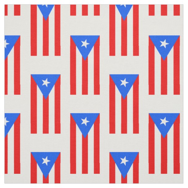 Puerto Rico Textile Pattern Classic Puerto Rican Flag Fabric | Zazzle