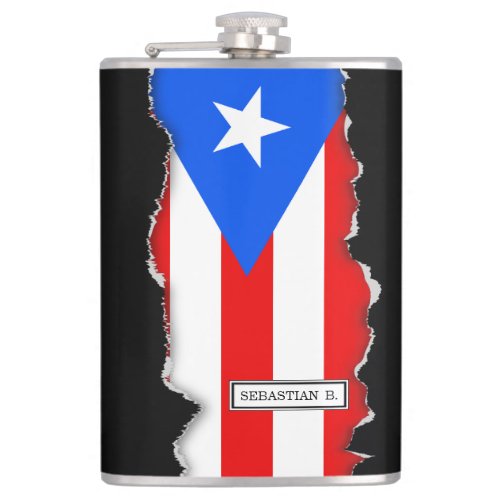 Classic Puerto Rican Flag Flask