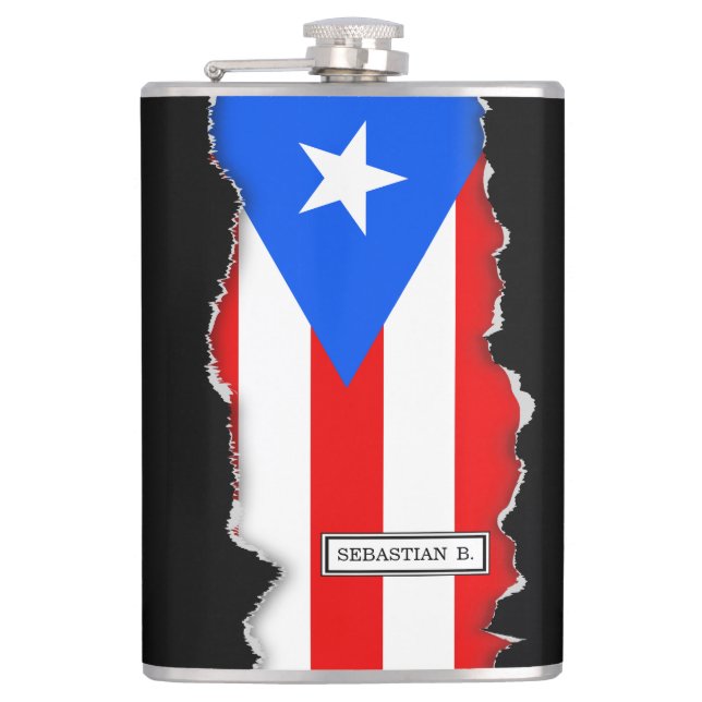 Classic Puerto Rican Flag Flask (Front)