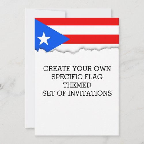 Classic Puerto Rican Flag Invitation