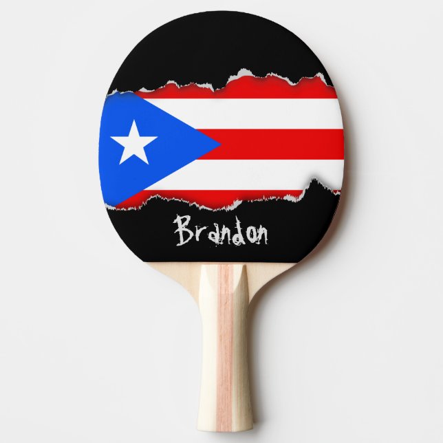 Classic Puerto Rican Flag Ping-Pong Paddle (Front)