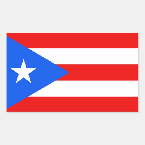 Classic Puerto Rican Flag Rectangular Sticker