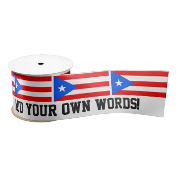 Classic Puerto Rican Flag Satin Ribbon by HappyPlanetShop at Zazzle