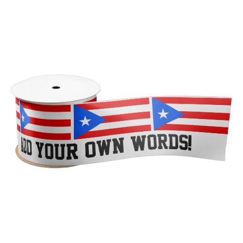 Classic Puerto Rican Flag Satin Ribbon
