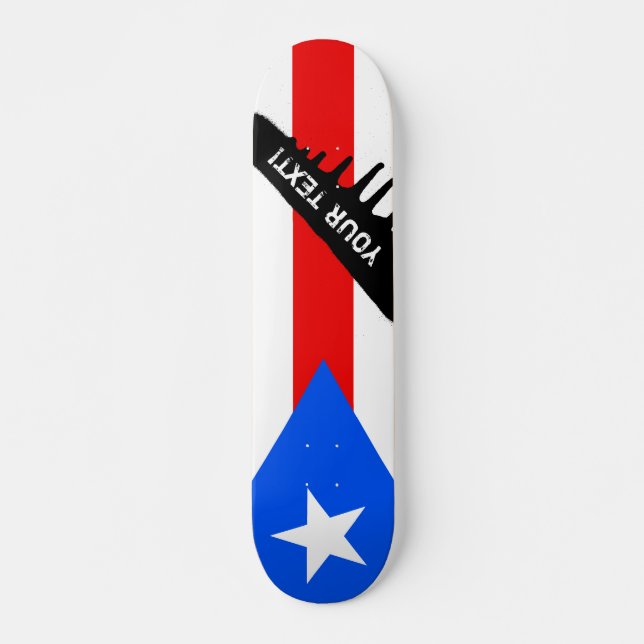 Classic Puerto Rican Flag Skateboard Deck (Front)