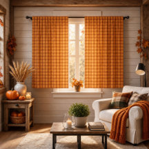 Classic Pumpkin Fall Autumn Gingham Plaid Check