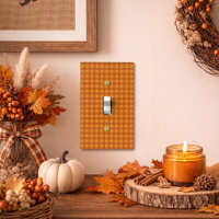 Classic Pumpkin Fall Autumn Gingham Plaid Check