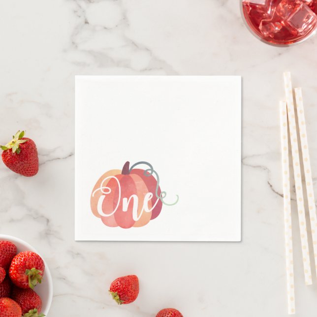 Classic Pumpkin First Birthday Napkin (Insitu)