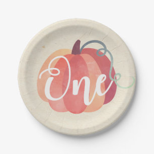 Classic Pumpkin First Birthday Plate