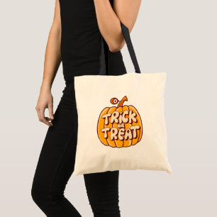 Classic Pumpkin Off White Bubble Trick or Treat Tote Bag