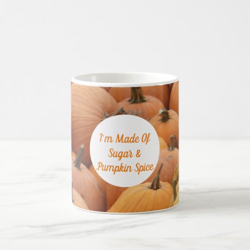 Classic Pumpkin Photo Orange Text Pumpkin Spice Coffee Mug