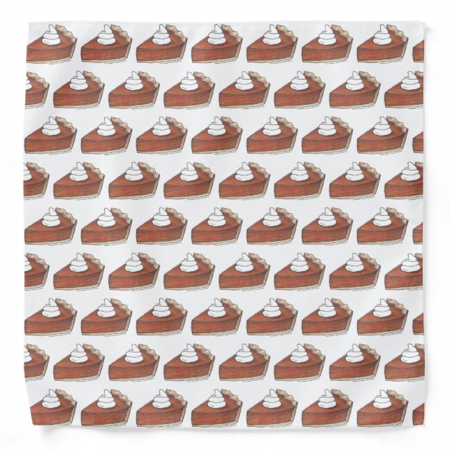 Classic Pumpkin Pie Slice Thanksgiving Dinner Food Bandana (Front)