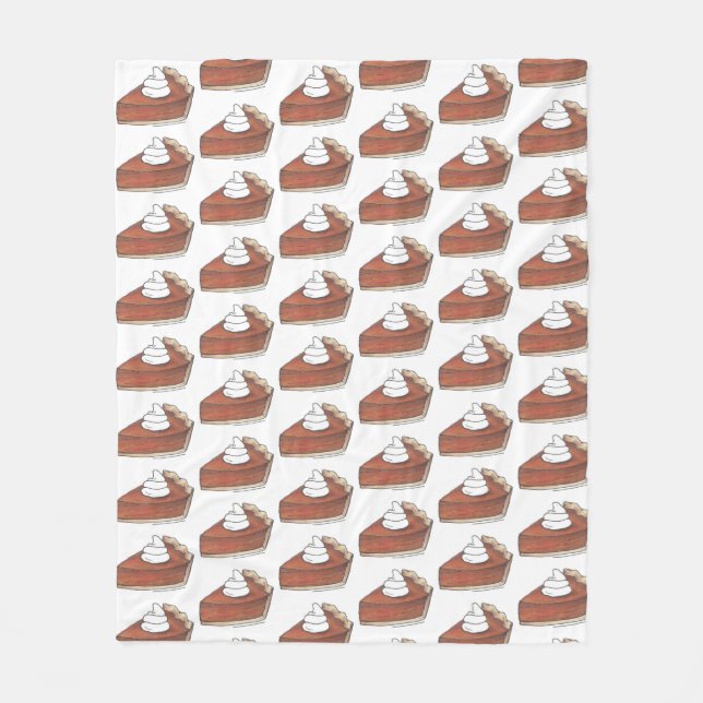 Classic Pumpkin Pie Slice Thanksgiving Dinner Food Fleece Blanket (Front)