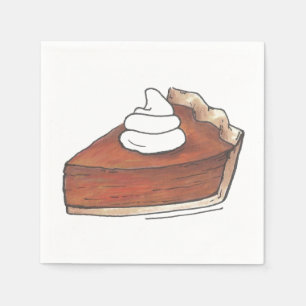Classic Pumpkin Pie Slice Thanksgiving Dinner Food Napkins
