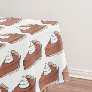 Classic Pumpkin Pie Slice Thanksgiving Dinner Food Tablecloth