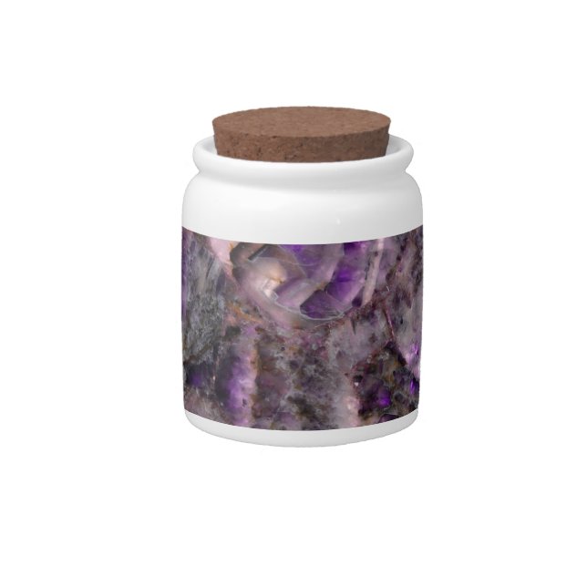 Classic purple Amethyst Quartz, purple granite Candy Jar (Front)