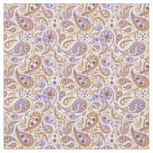 Classic Purple and Brown Vintage Paisley Pattern Fabric