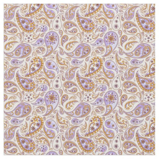 Classic Purple and Brown Vintage Paisley Pattern Fabric