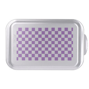 Classic Purple and White Checkered Pattern Cake Pan
