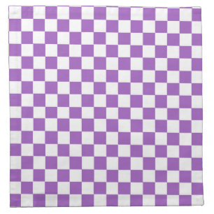 Classic Purple and White Checkered Pattern Cloth Napkin