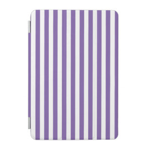 Classic Purple and White Vertical Striped iPad Mini Cover