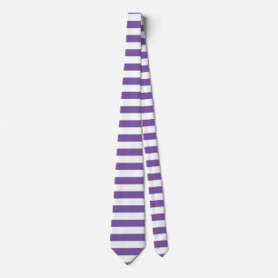Classic Purple and White Vertical Striped Neck Tie