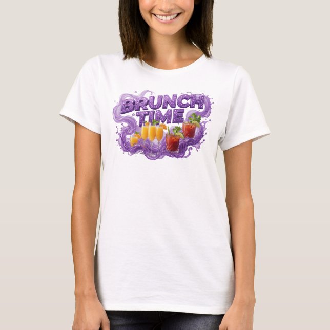 Classic Purple BRUNCH TIME Statement Tee (Front)
