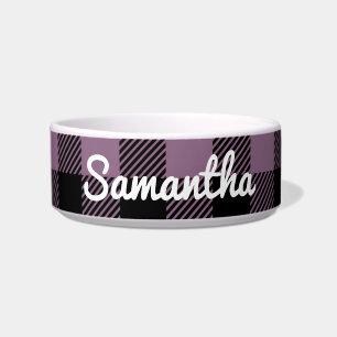 Classic Purple Buffalo Check Plaid Personalized Bowl