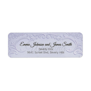 Classic Purple Floral Wedding Return Labble Label