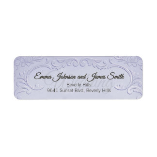 Classic Purple Floral Wedding Return Labble  Label