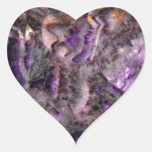 Classic purple granite purple stone purple marble heart sticker