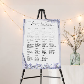 Classic Purple Grey Wedding Seating Sign