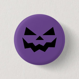 Classic Purple Jack-o-lantern pumpkin face smiling Button