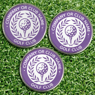 Classic Purple Laurel Wreath Golf Ball Marker Set