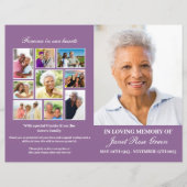 Classic Purple Loving Memory Funeral Program 