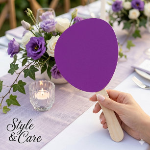 Classic Purple Paddle Fan for Elegant Event Comfor