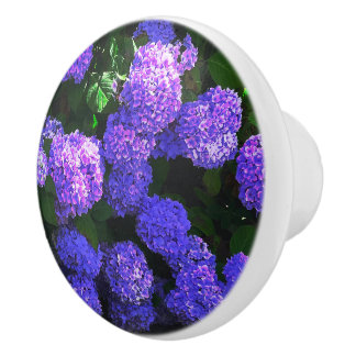 Classic Purple Realistic Hydrangea Ceramic Pull