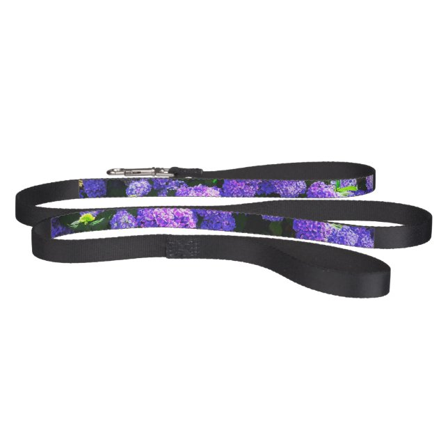 Classic Purple Realistic Hydrangea Dog Leash (Full)
