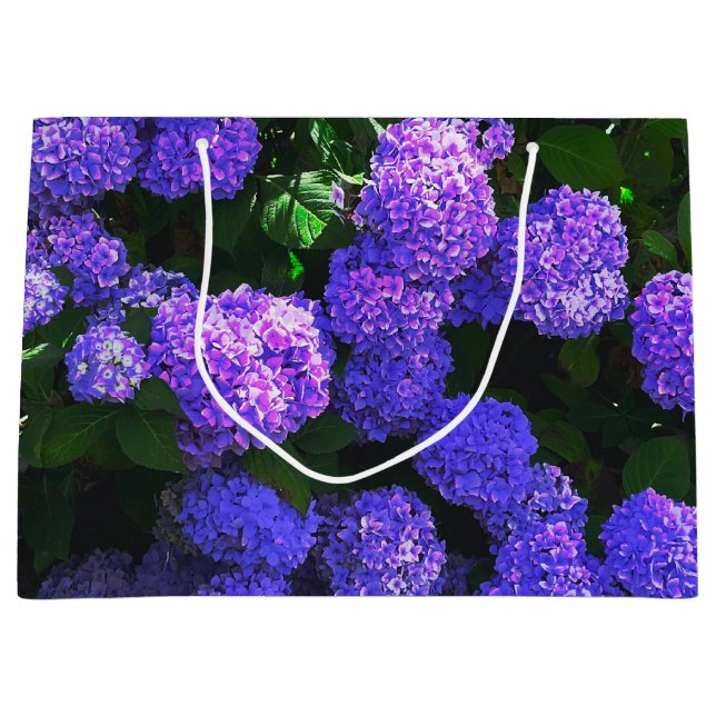 Classic Purple Realistic Hydrangea Gift Bag (Front)